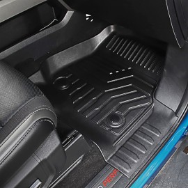 Custom Fit  5D TPE All Weather Car Floor Mats Liners for Ford F150 SuperCrew XLT 2015-2020 (1st & 2nd Rows, Black)