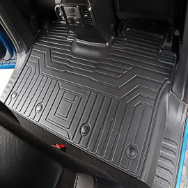 Custom Fit  5D TPE All Weather Car Floor Mats Liners for Nissan Titan XD 2017-2020 (1st & 2nd Rows, Black)